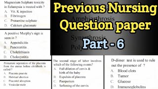 Most repeating nursing questions from previous question papers