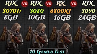 RTX 3070 Ti vs RTX 3080 vs RX 6800 XT vs RTX 3090 - Test In 10 Games - 2K/1440p