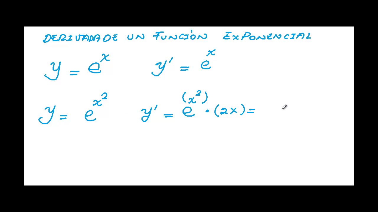 DERIVADA DE UNA FUNCIÓN EXPONENCIAL - YouTube