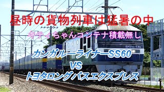 JR貨物 2021/07/18 猛暑の中待ったけどキティちゃんコンテナ無し昼時の貨物列車5本