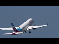 airplane takeoff and landing at dusseldorf airport