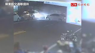 新北新店小貨車左轉與機車碰撞 19歲騎士一度無生命跡象(翻攝畫面)