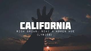 Rich Brian, NIKI, & Warren Hue - California (Lyrics)