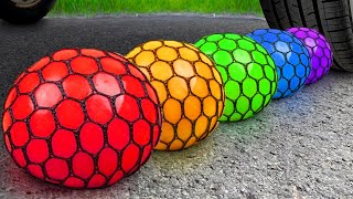 Car vs Giant Slime Balls With Crushing Soft Crunchy Things \u0026 Experiment Car Coca-Cola, Sprite, Fanta