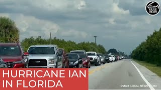 Hurricane Ian: Desperate Florida residents queue for 'three hours' to get sandbags