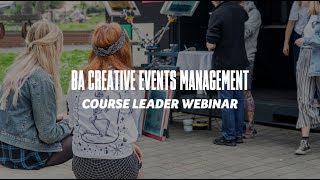 Course Webinar - BA Creative Events Management