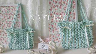 Crochet X Net Bag✨ Hướng dẫn móc túi lưới đi biển họa tiết chữ X✨ Vyvascrochet