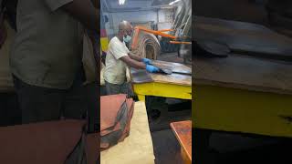 Glazing famous shell cordovan at Horween leather in Chicago