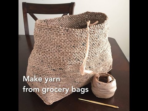 Making Yarn/Plarn from Grocery Bags to Crochet into Totes and Bags Recycle Upcycle by GemFOX Making Yarn/Plarn from Grocery Bags to Crochet into Totes and Bags Recycle Upcycle by GemFOX