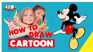How to Draw Mickey Mouse Cartoon | কিভাবে সহজে কার্টুন আঁকা যায়