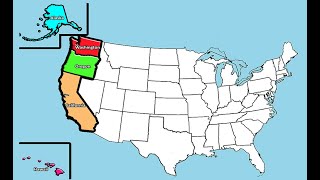 USA, Pacific States - Rap the Map to learn the states \u0026 capitals