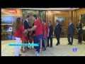 La Selección Española saludando a los Príncipes y Reyes en el Palacio de la Zarzuela 02-07-2012