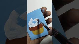 Easy Cupcake Painting 🧁 🧁#shorts #youtubeshorts #art #viral