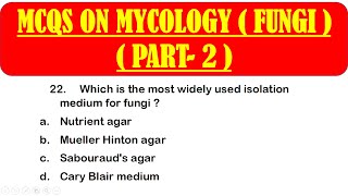 MCQS ON MYCOLOGY (FUNGI) || PART 1 || fungi mcqs questions with answers || MICROBIOLOGY || BOTANY