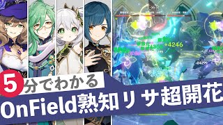 【原神】5分でわかるオンフィールドリサ超開花編成(Ver3.6螺旋12層)-GENSHIN Kaveh＆Nahida Nilou Bloom Spiral Abyss12-