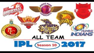 IPL 2017 All player team list Season 10