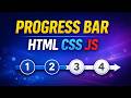 How to Create Progress Bar using HTML CSS & JS | Step Progress UI Design