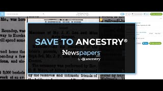 Save To Ancestry on Newspapers.com