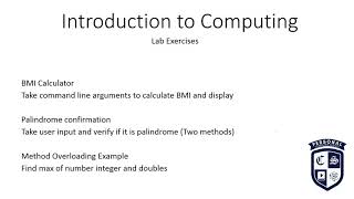 Introduction to Computing with Java - Lab Exercises