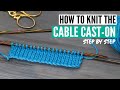 How to knit the cable cast on  - step by step for beginners [+slow-mo]