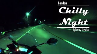 Fall Asleep to a Motorcycle ride in Freezing Cold @ Night ASMR