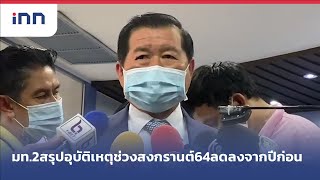 มท.2สรุปอุบัติเหตุเทศกาลสงกรานต์64ลดลงจากปีก่อน : เกาะสถานการณ์ 18.30 น.(17/04/2564)