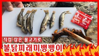 서울근교 계곡에서 통발낚시로 잡은 불닭피래미뱅뱅이 야외먹방 feat. 야외 숯불 바베큐 파티