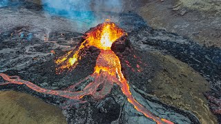 We filmed a VOLCANO with a drone! Iceland Volcano March 2021
