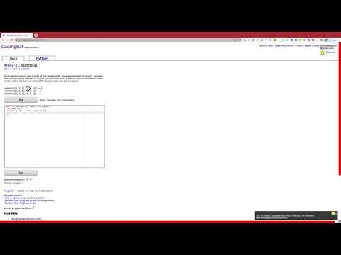 Array-2 (matchUp) Java Tutorial || Codingbat.com - YouTube