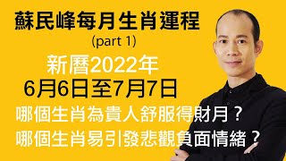 蘇民峰每月生肖運程 ‧ 新曆2022年6月6日至7月7日(上)