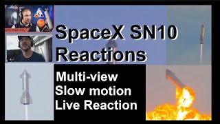 SpaceX Starship SN10 launch, landing and Explosion Reaction - Slow Motion