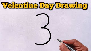 Valentine Day Special Drawing | How to Draw beautiful drawing for valentine day