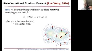 On the geometry of Stein variational gradient descent and related ensemble sampling methods