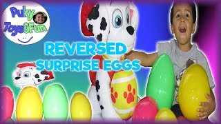 RERVERSED SURPRISE Eggs Challenge, Toy Giving Fun-Puky Toys&Fun