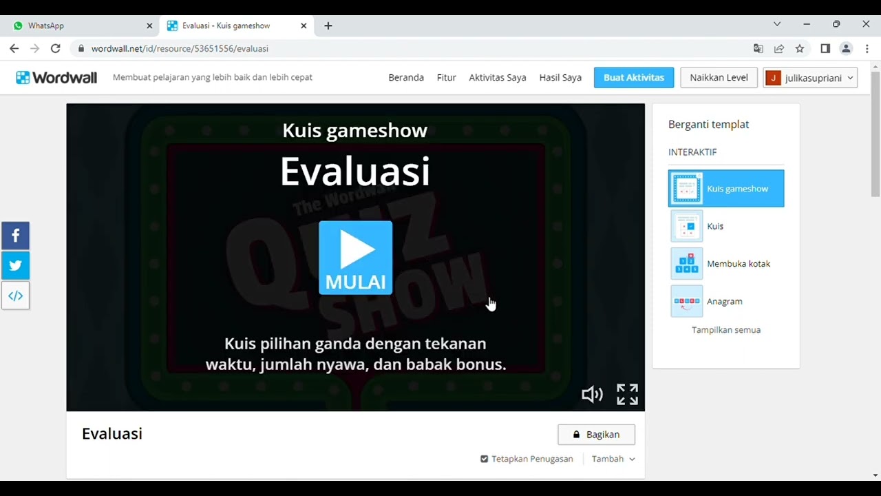 Tutorial Media Pembelajaran Berbasis Web Link Wordwall - YouTube