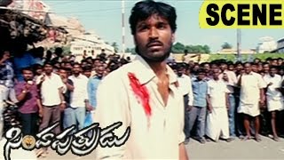 Goons Chases Dhanush And Stabs - Thrilling Action Scene || Simha Putrudu Movie Scenes
