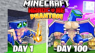I Survived 100 DAYS as a PHANTOM in HARDCORE Minecraft!