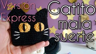 Tutorial EXPRESS monedero gatito mala suerte /cómo tejer monedero crochet amigurumi gato paso a paso