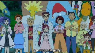 Ash gets a Farewell Suprise Party in Pokemon journeys episode 136 eng subbed