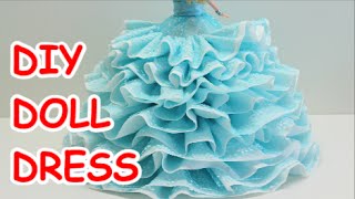 DIY Doll Dress: Bath Tissue Ribbon and Plastic Bottle - Recycled Bottles Crafts