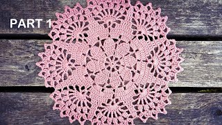 How To Crochet Blush Flower Doily Part 1 Round 1 - 8