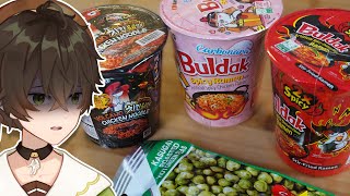 3 Spicy Ramen Gauntlet + Wasabi Green Peas