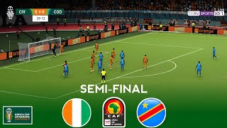 Côte d'Ivoire vs Dr Congo (1-0) |  Demi-finale |  Coupe d'Afrique des Nations 2024 | Pes 21 Gameplay