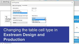 Changing the table cell type | OpenText Exstream 16 Design and Production