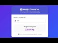 Weight Converter in JavaScript | HTML CSS JS Project | Beginner Web Development