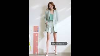 Amii Minimalism Spring Office Lady Blazer Women Jacket Lace V-neck Tan