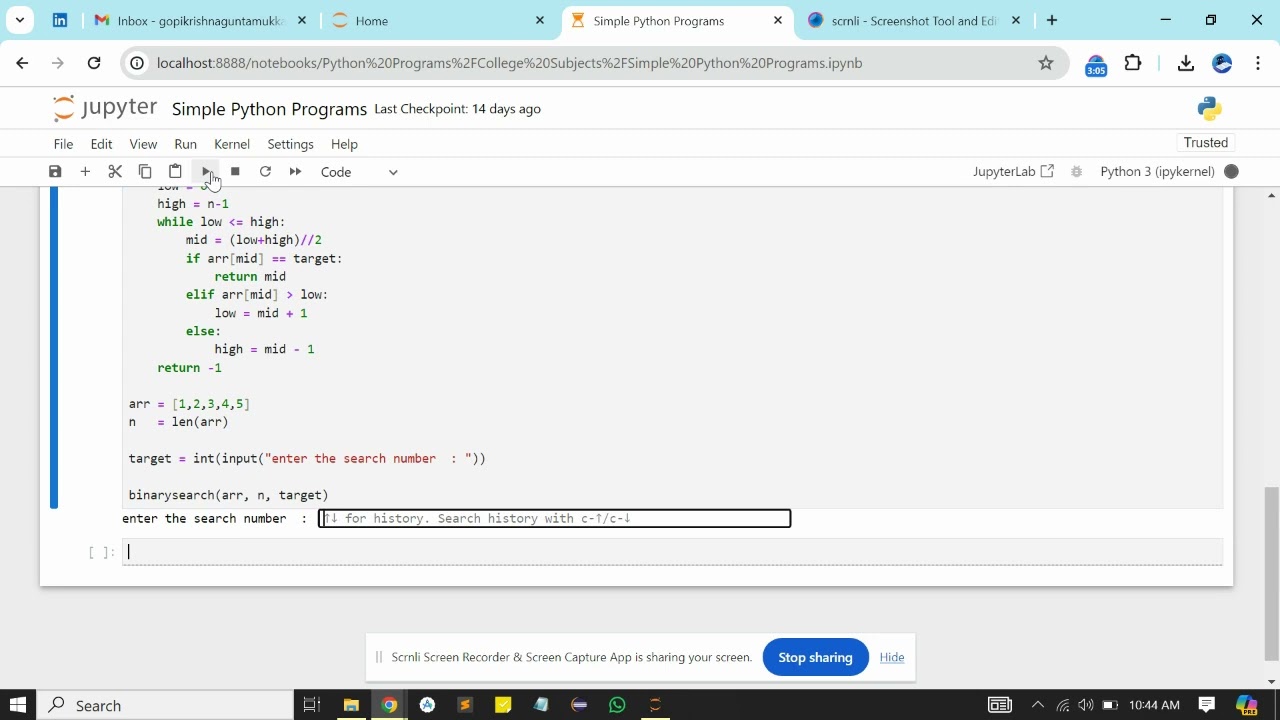 Binary Search Using Python - O(logN) - YouTube