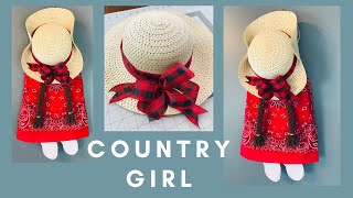 Dollar Tree Country Girl Wreath Wall Decor Door Hanger DIY