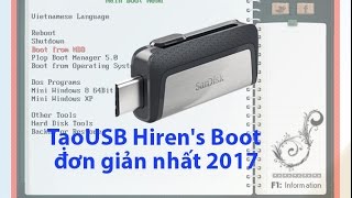 [PC] Hướng dẫn tạo USB Hiren's boot đơn giản nhất 2018