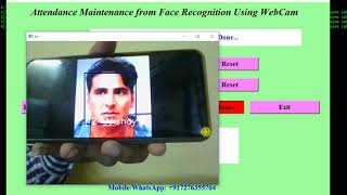 Face Recognition Based ATTENDANCE MAINTENANCE Using PYTHON Project Source Code